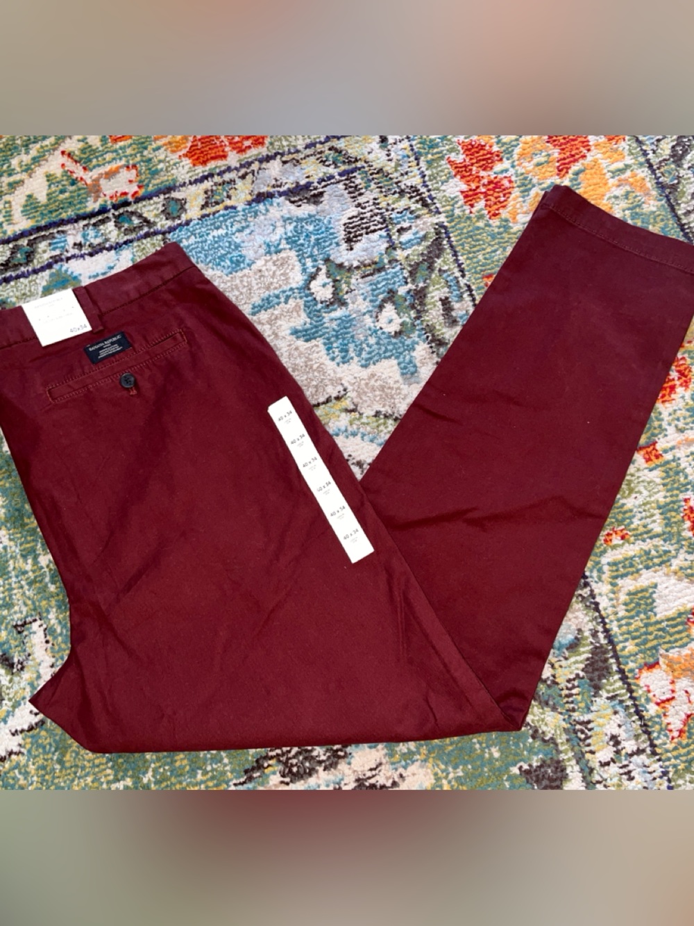 NWT Banana Republic Lived in Slim Chino Men's Size 40x34 Garnet NWT